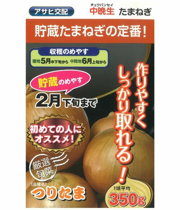 アサヒ交配 つりたま（たまねぎの種）|固定種 在来種に強い 野菜のタネ